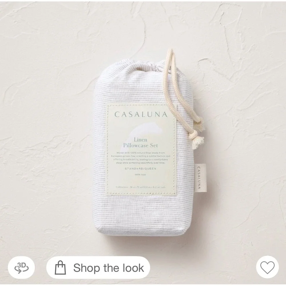 King 100% Linen Pillowcases Gray Micro Striped - Casaluna™